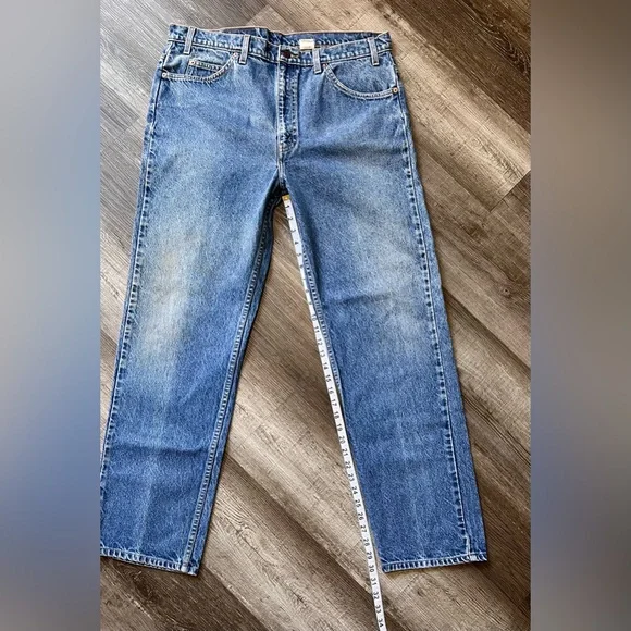 Vintage Levi's 505 Orange Tab Straight Cut Acid Wash Jeans - Picture 8 of 10